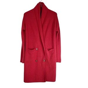 J.CREW Double Breasted Red Long Heavy Weight Sweater Cardigan Duster Size XXS